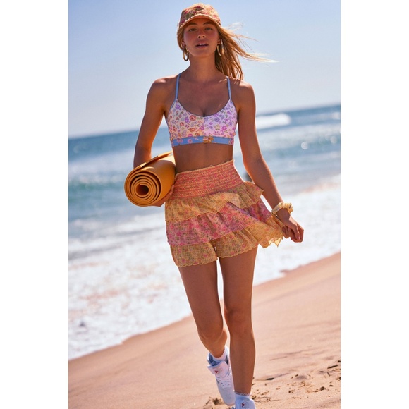 NWOT LoveShackFancy x Bandier Strappy Bra Mixed-Print Leggings Carnation Kisses - Picture 16 of 16